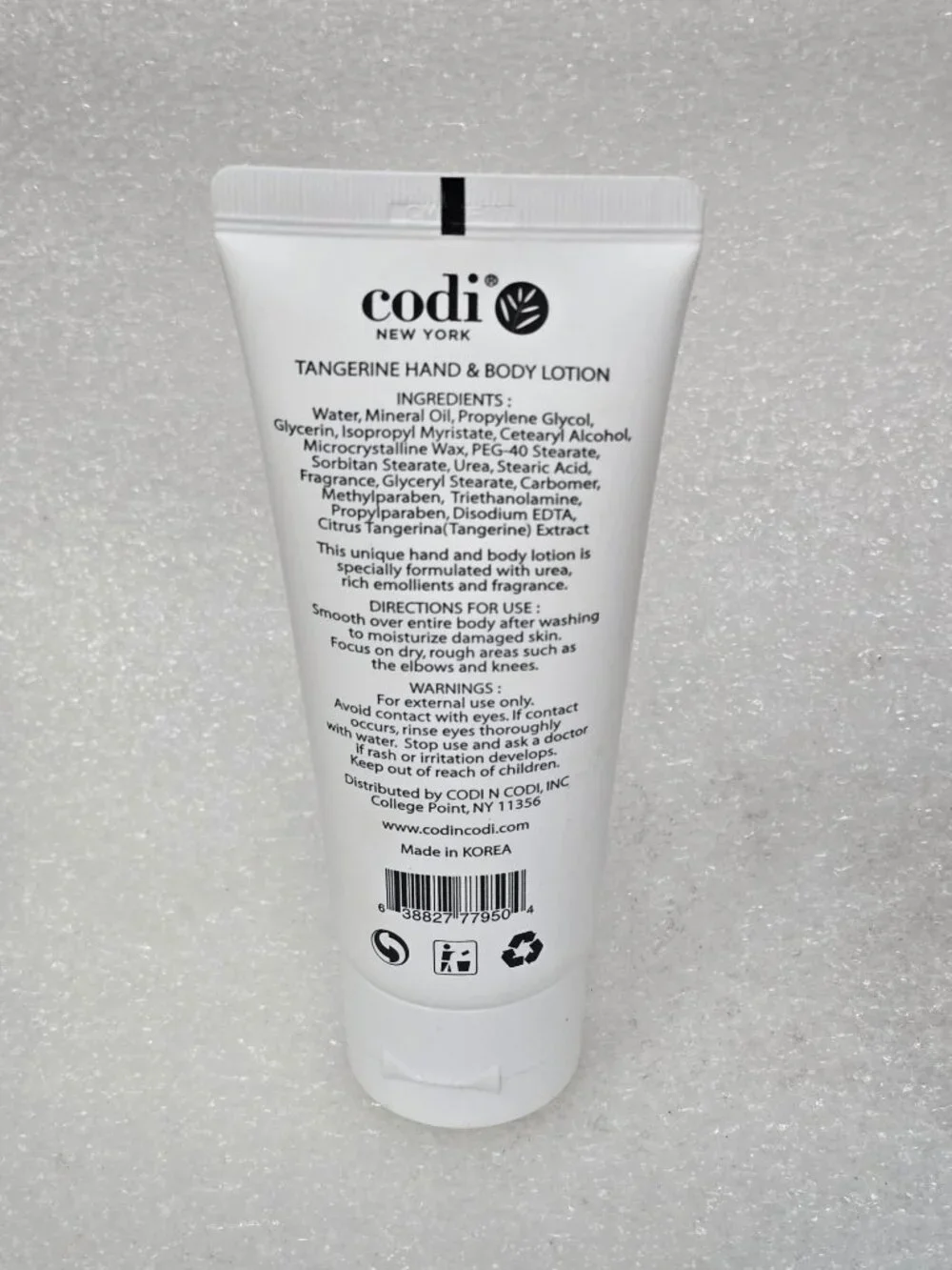 Codi New York Tangerine Hand & Body Lotion Nourishing & Rejuvenating 3.3 oz